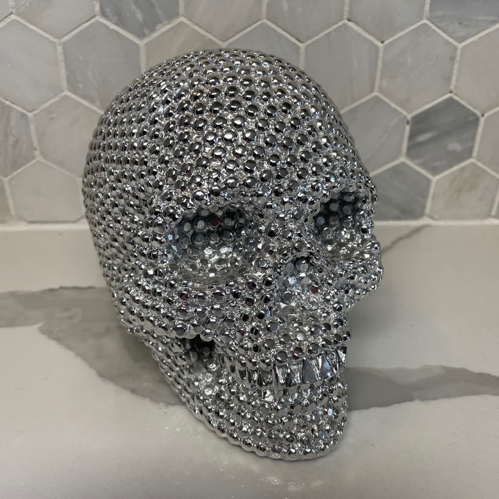Z Gallerie Studded Silver Skull